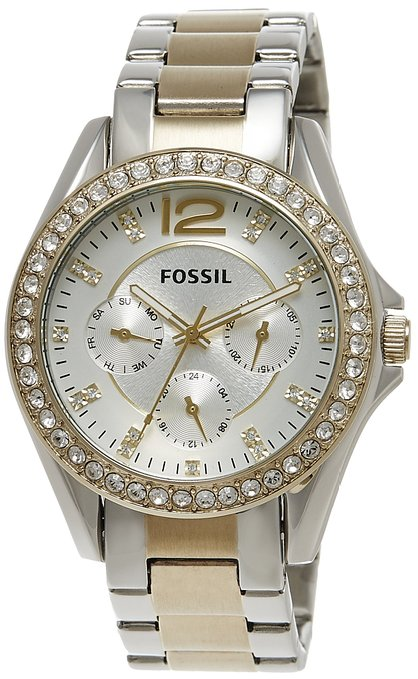 Fossil Riley Gold Silver Tone Watch