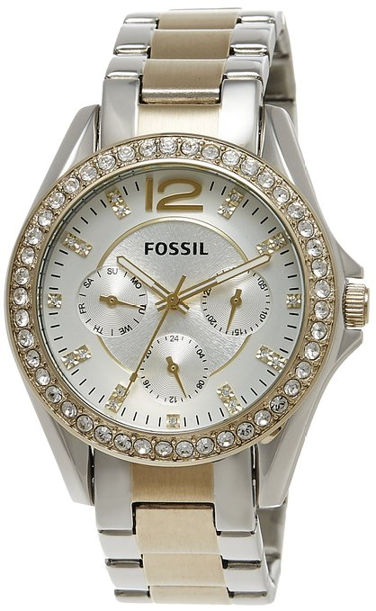 Fossil Riley Gold Silver Tone Watch'
