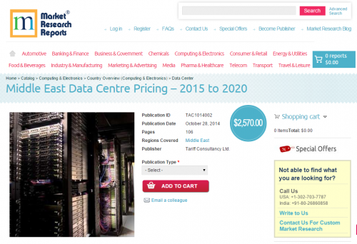 Middle East Data Centre Pricing - 2015 to 2020'