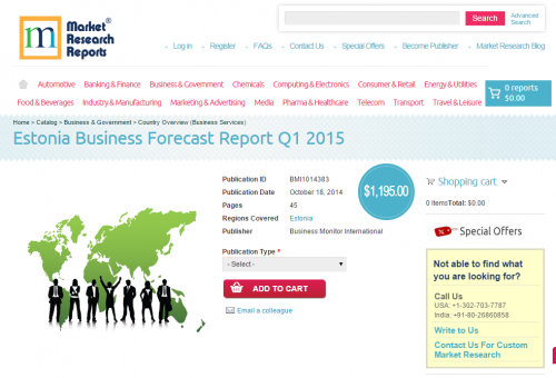 Estonia Business Forecast Report Q1 2015'