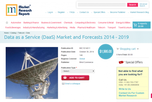 Data as a Service Market and Forecasts 2014 - 2019'