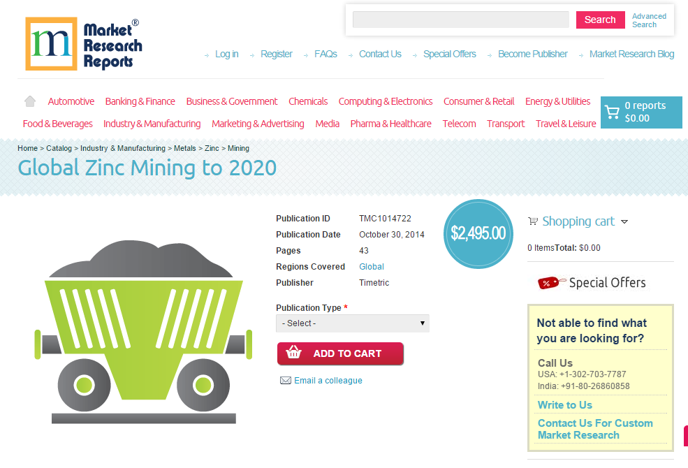 Global Zinc Mining to 2020'
