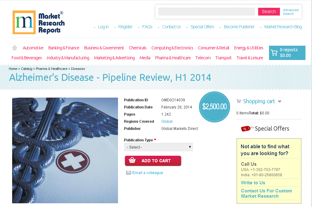 Alzheimer's Disease - Pipeline Review, H1 2014'