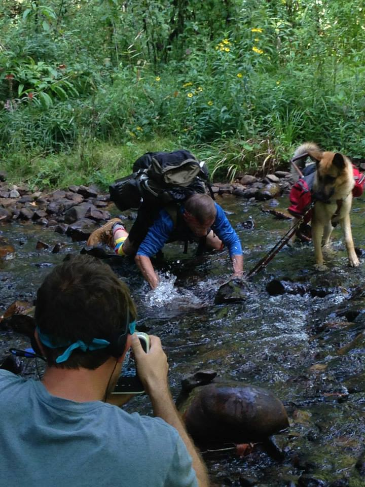 Actor Bill Oberst, Jr. and Seeing Eye Dog Dante