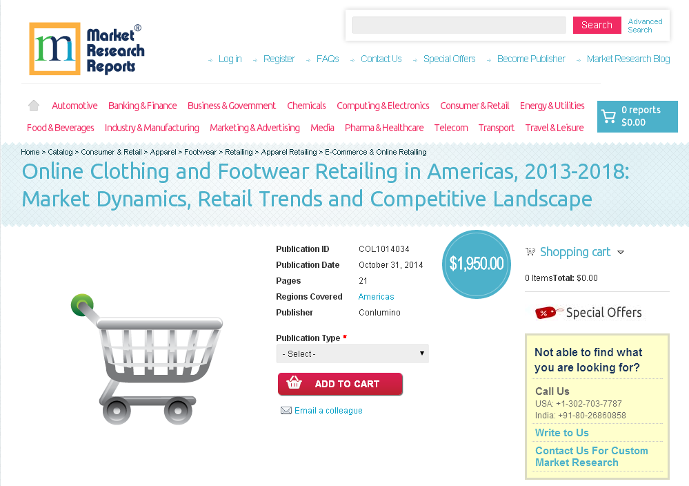 Online Clothing and Footwear Retailing in Americas 2013 - 18'