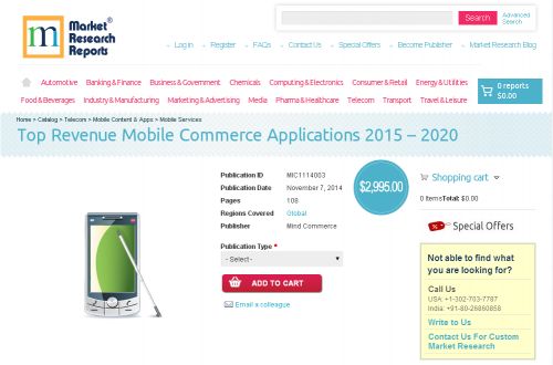 Top Revenue Mobile Commerce Applications 2015 - 2020'