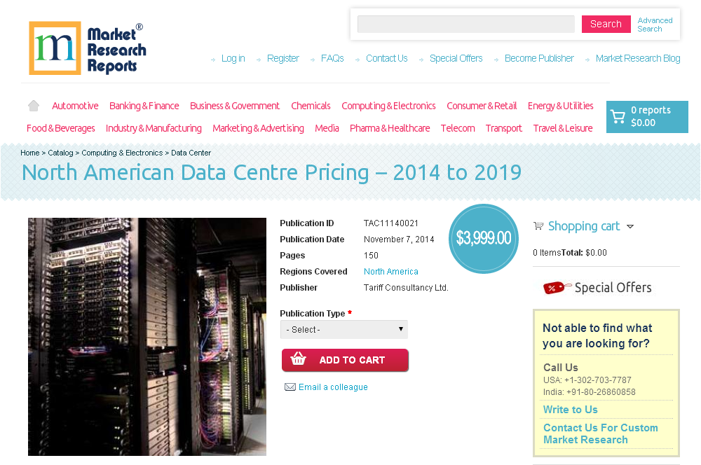 North American Data Centre Pricing - 2014 to 2019