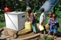 Solar powered Aquavus unit providing clean water