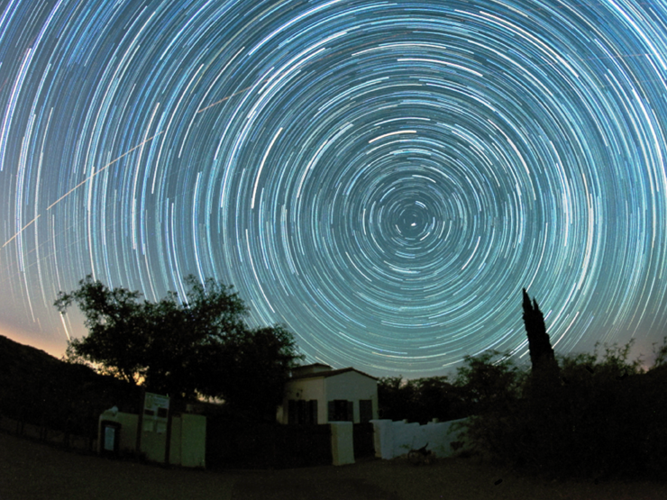 Star trails above Oracle State Park by Mike Weasner