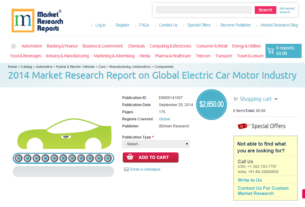 Global Electric Car Motor Industry Market 2014