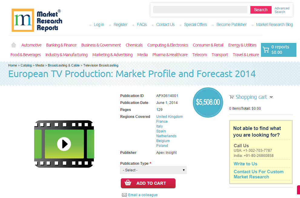 European TV Production: Market Profile and Forecast 2014'