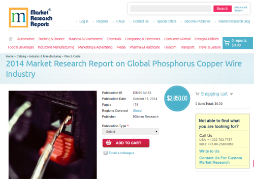 Global Phosphorus Copper Wire Industry Market 2014'