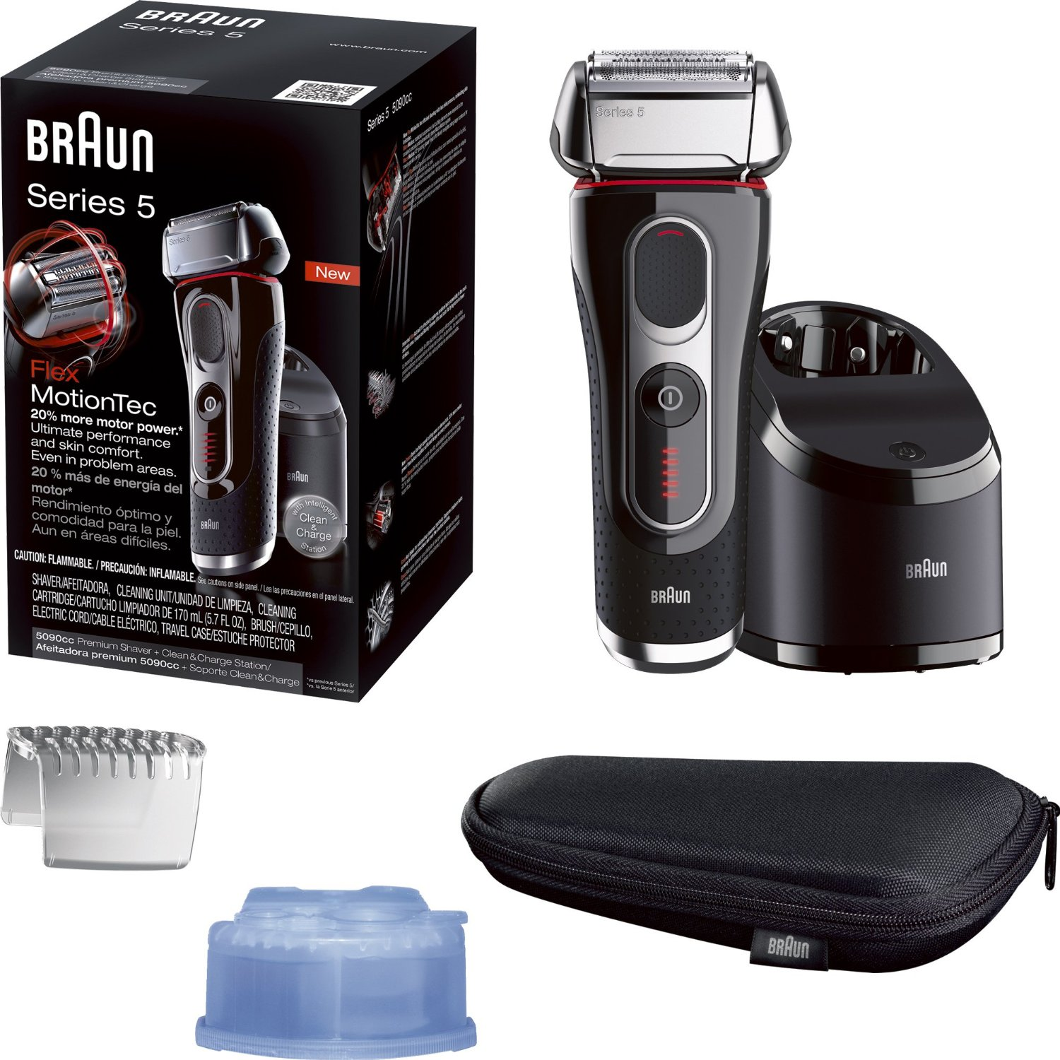 Braun Series 5 5090cc Electric Shaver With Cleaning Center'