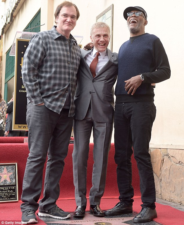 Android TV at Christoph Waltz Walk of Fame dedication.'