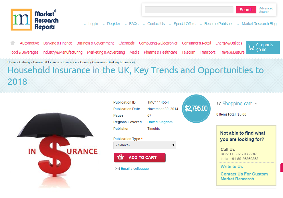 Household Insurance in the United Kingdom to 2018'