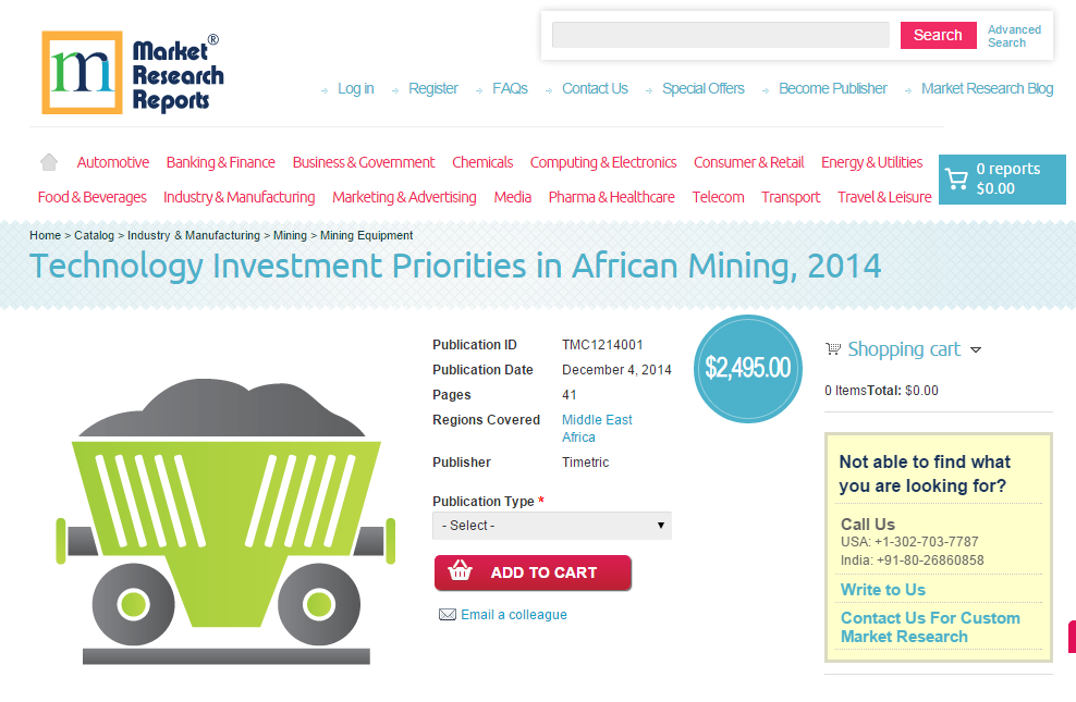 Technology Investment Priorities in African Mining 2014
