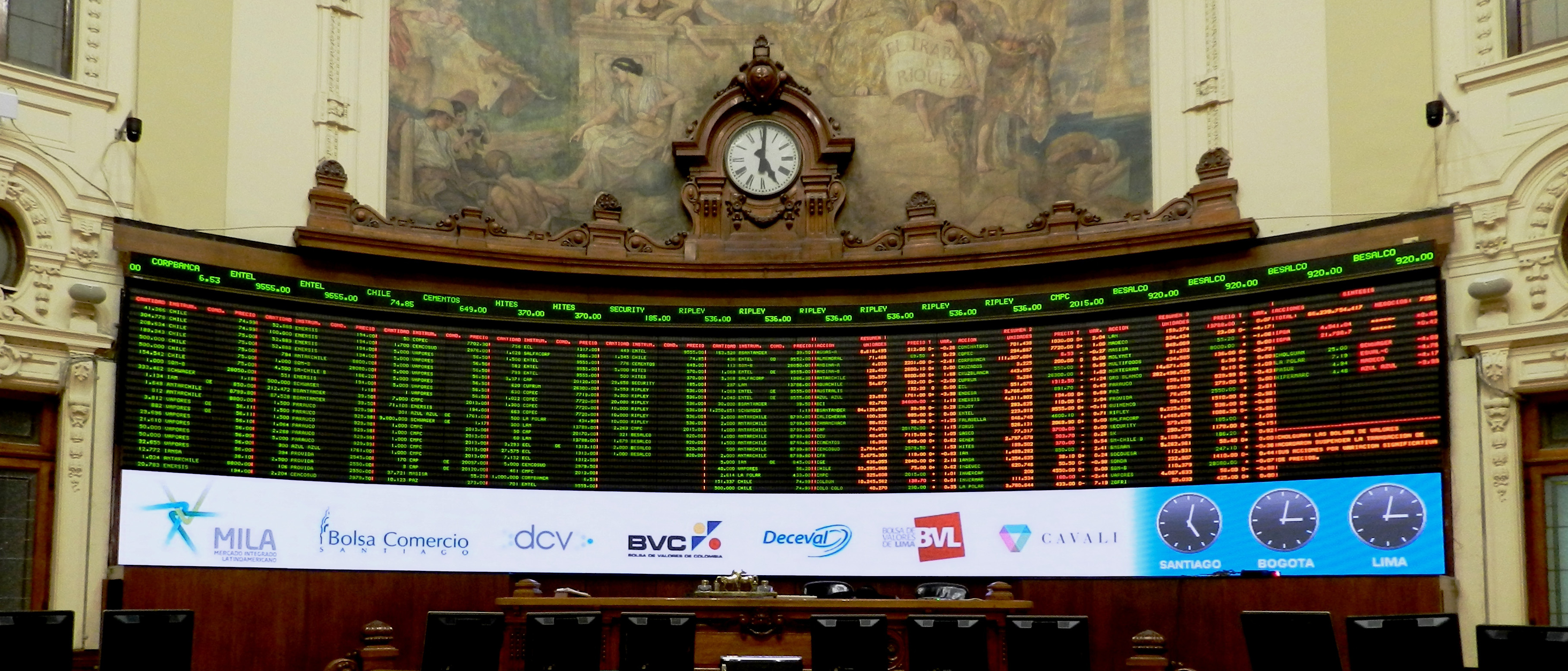 Large LED Displays benefiting Santiago Stock Exchange'