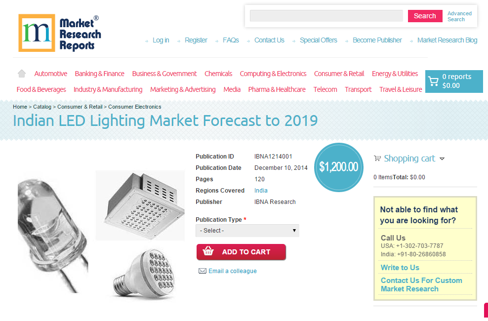 Indian LED Lighting Market Forecast to 2019'