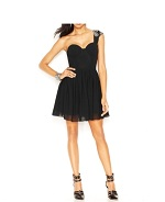 Guess One Shoulder Beaded Corset Dress'