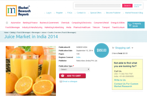 Juice Market in India 2014'