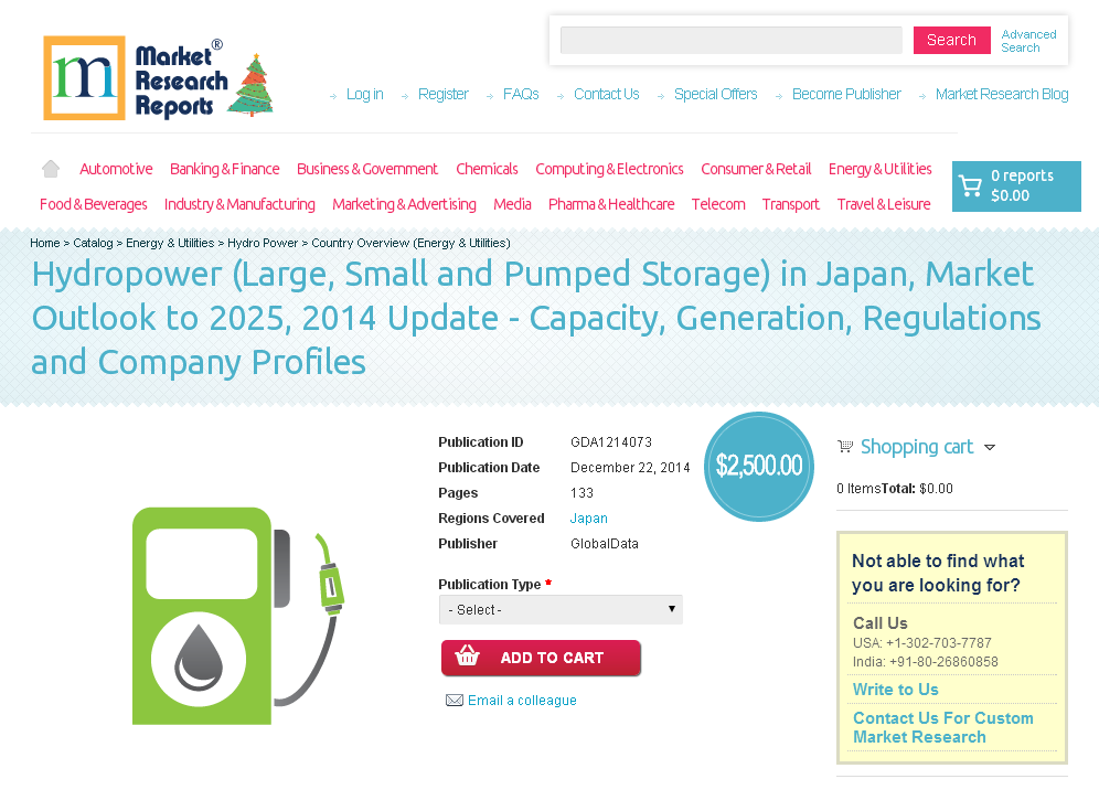 Hydropower (Large, Small and Pumped Storage) in Japan, Marke