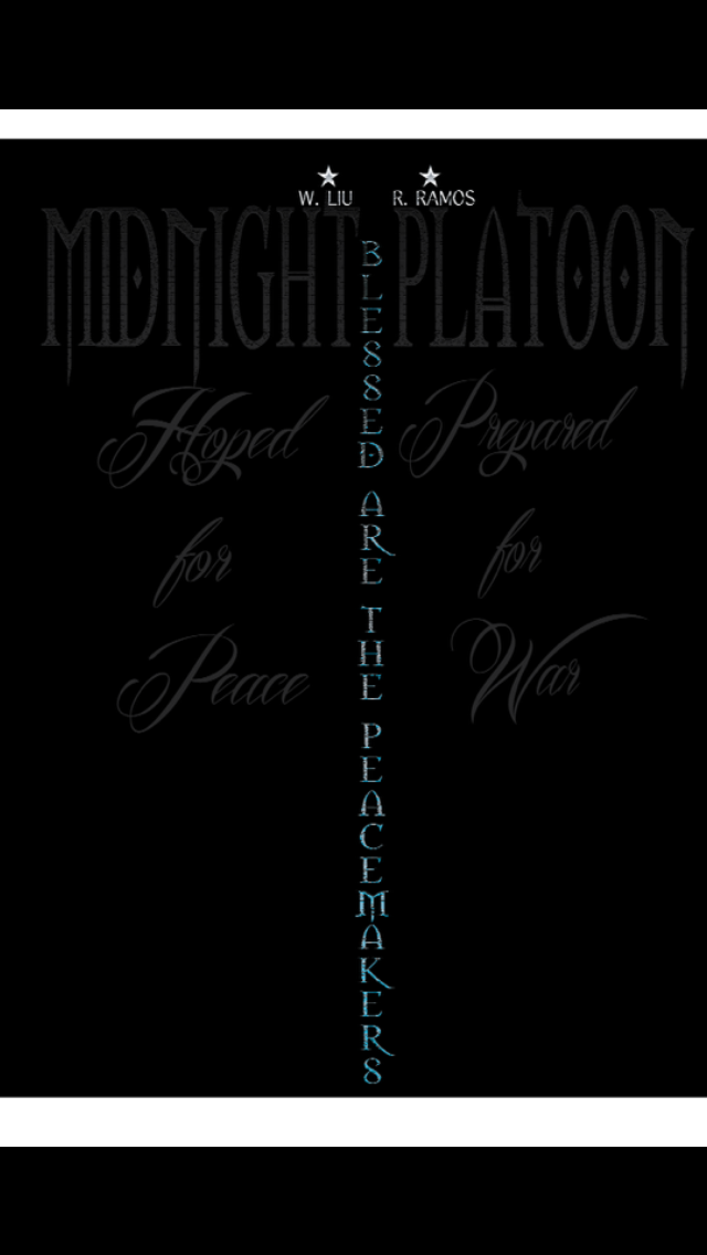 Midnight Platoon Clothing Blue Line Tee-Shirt Back Close-Up