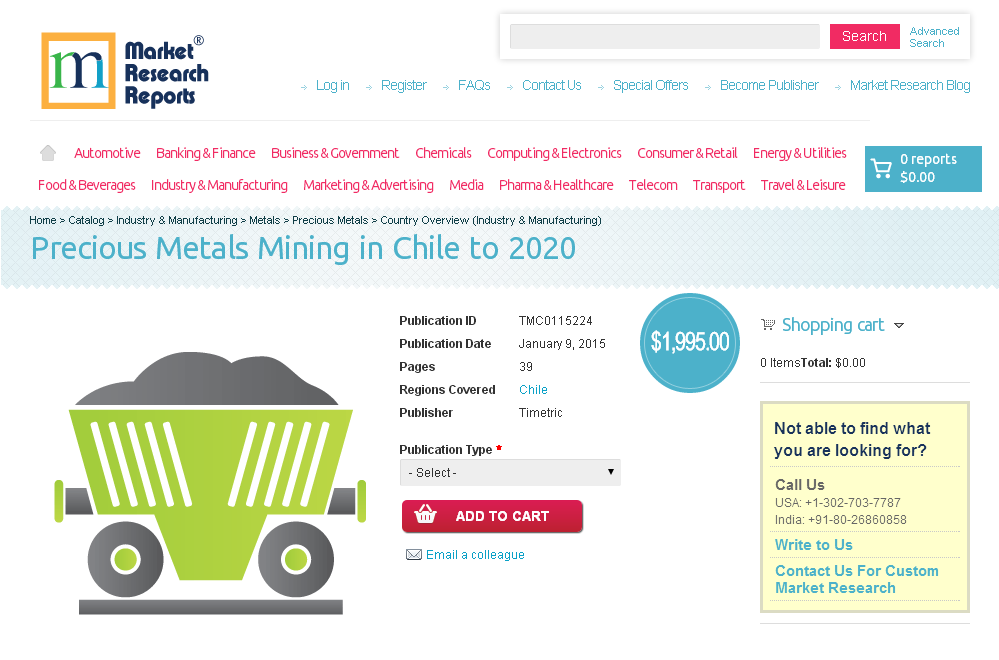 Precious Metals Mining in Chile to 2020
