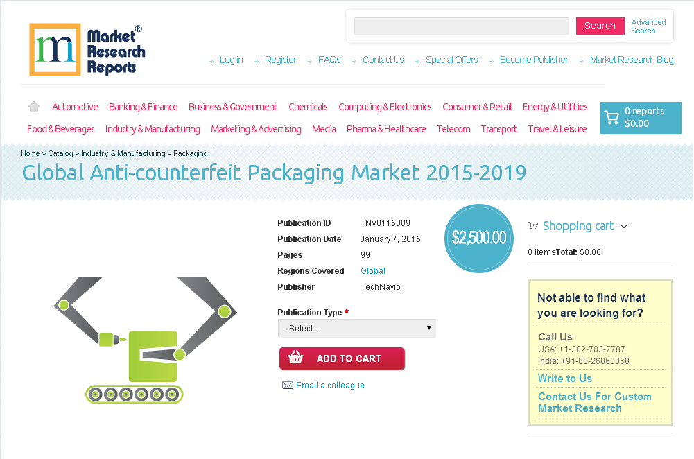 Global Anti-counterfeit Packaging Market 2015-2019