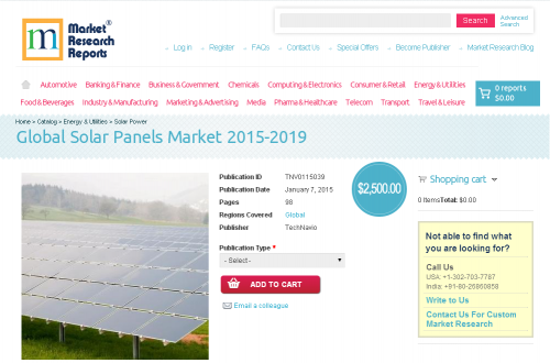 Global Solar Panels Market 2015-2019'
