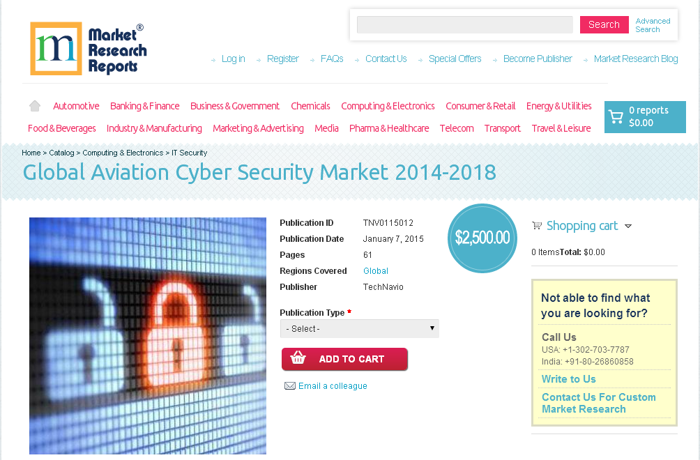 Global Aviation Cyber Security Market 2014 - 2018