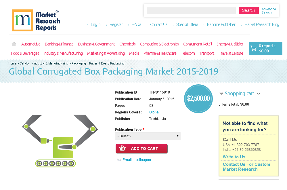 Global Corrugated Box Packaging Market 2015-2019'