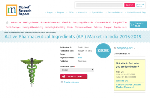 Active Pharmaceutical Ingredients (API) Market in India 2015'