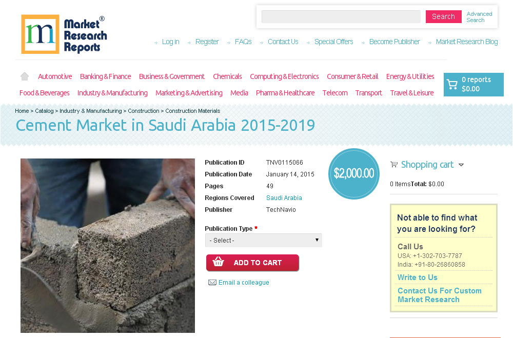 Cement Market in Saudi Arabia 2015-2019