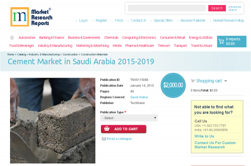 Cement Market in Saudi Arabia 2015-2019'