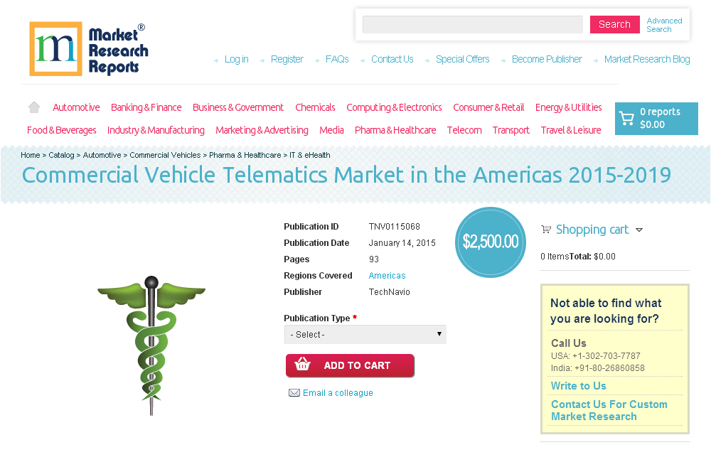 Commercial Vehicle Telematics Market in Americas 2015-2019