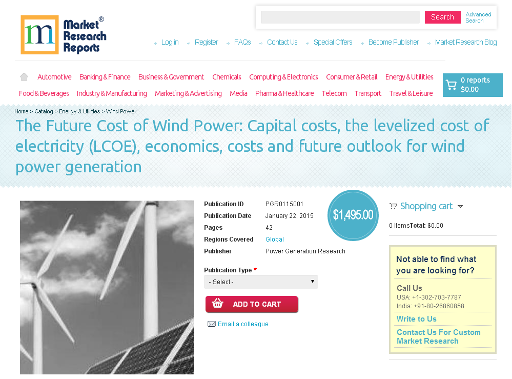 Future Cost of Wind Power: Capital costs