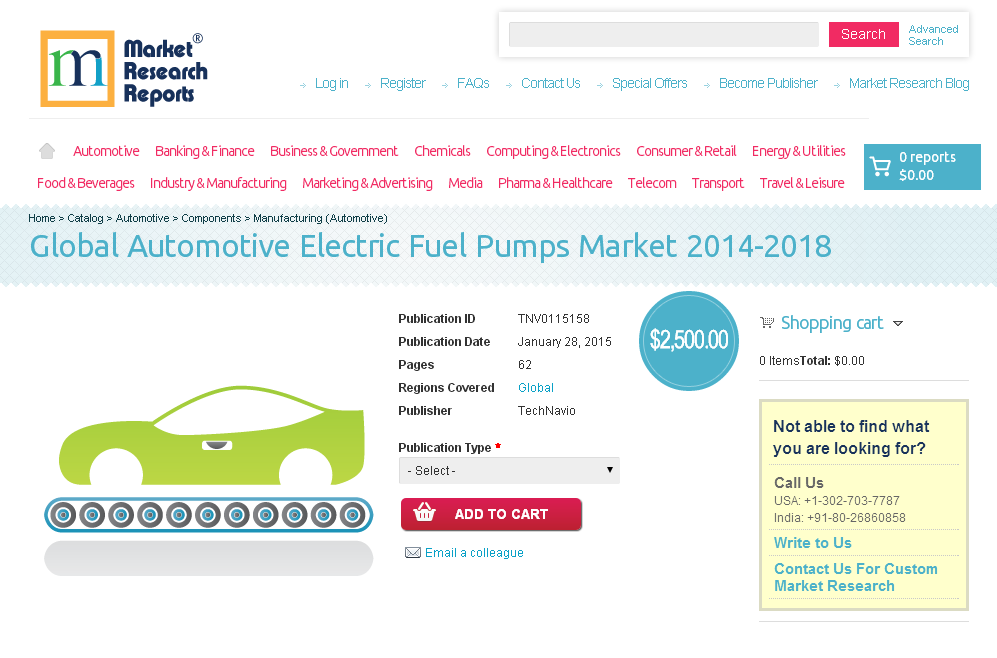 Global Automotive Electric Fuel Pumps Market 2014 - 2018