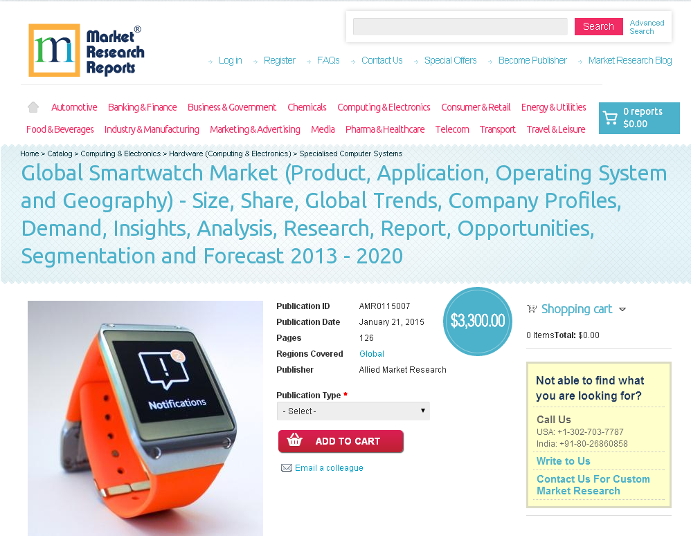 Global Smartwatch Market 2013 - 2020'