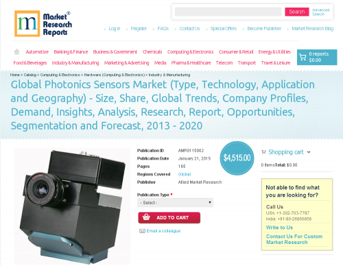 Global Photonics Sensors Market 2013 - 2020'