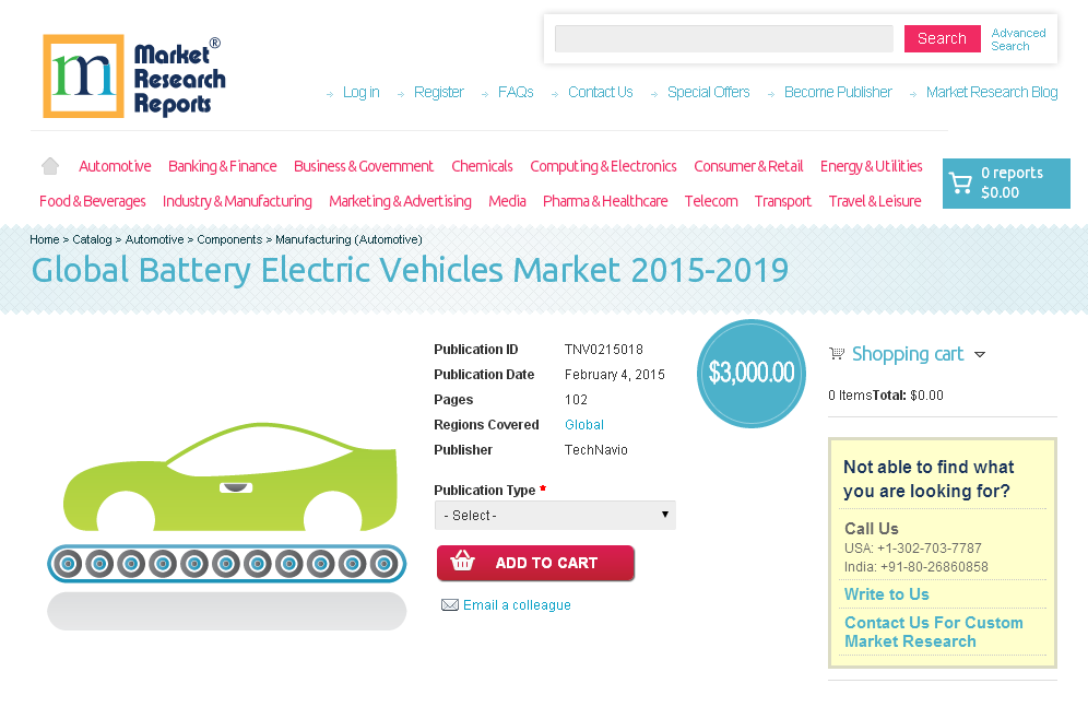 Global Battery Electric Vehicles Market 2015-2019