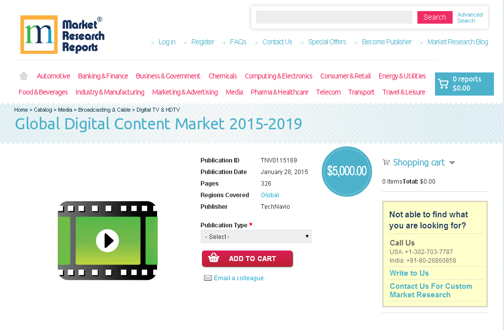 Global Digital Content Market 2015-2019