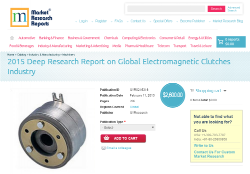 2015 Deep Research Report on Global Electromagnetic Clutches'