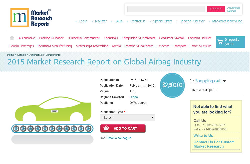 2015 Market Research Report on Global Airbag Industry'