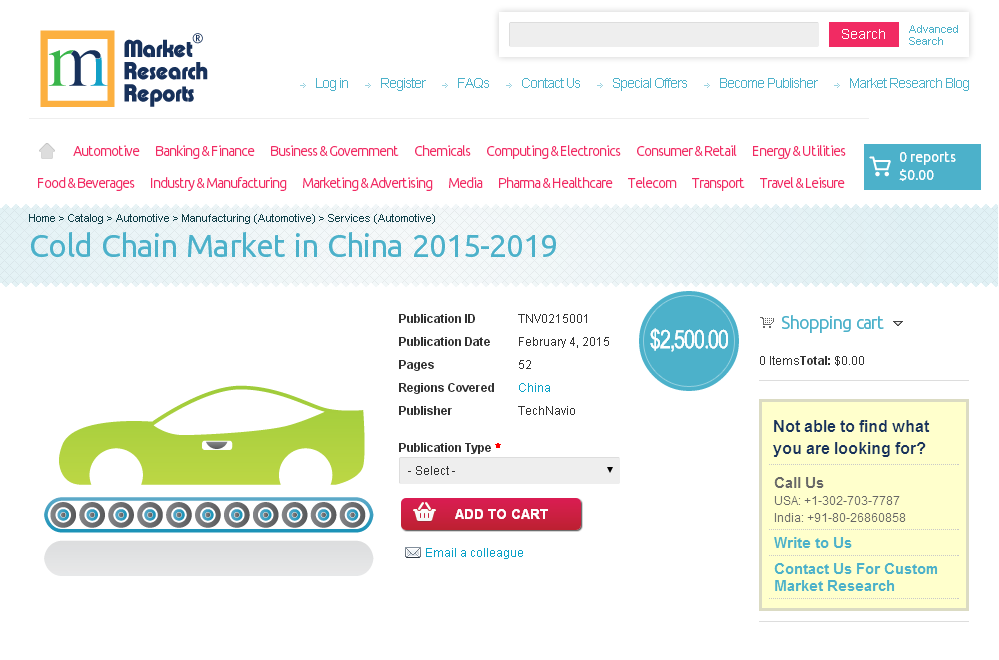 Cold Chain Market in China 2015-2019