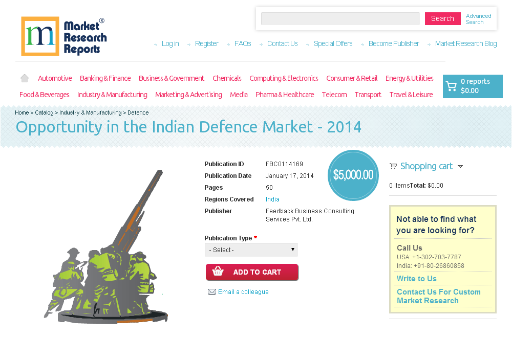 Opportunity in the Indian Defence Market - 2014