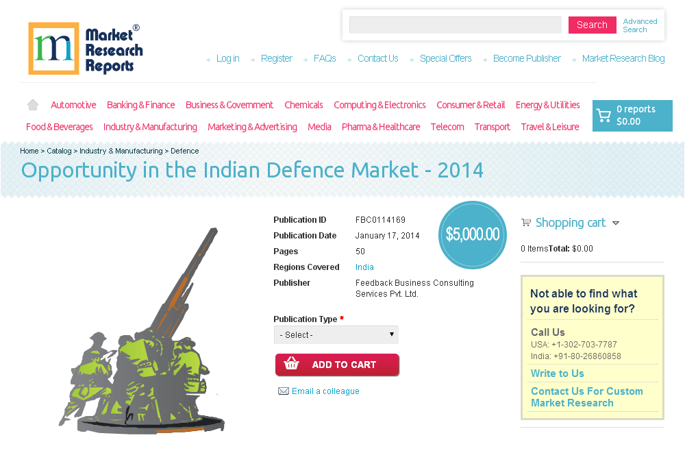 Opportunity in the Indian Defence Market - 2014'