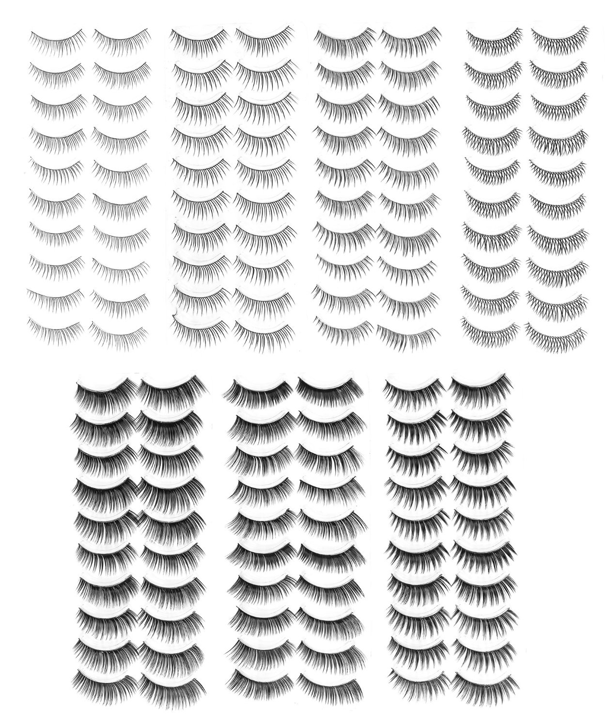 Salona Eye Splashes Variety False Eyelashes 70 Pair Set