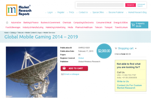 Global Mobile Gaming 2014 - 2019'