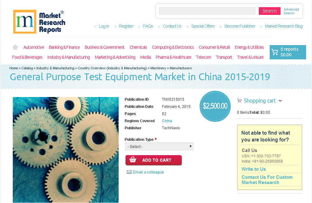 General Purpose Test Equipment Market in China 2015-2019