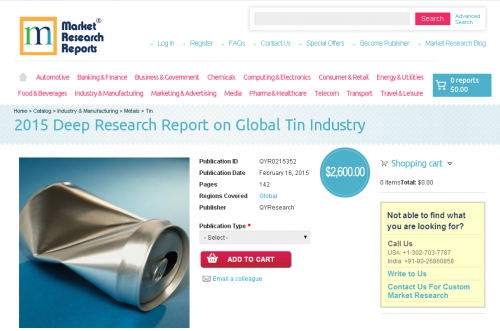 Global Tin Industry Market 2015'